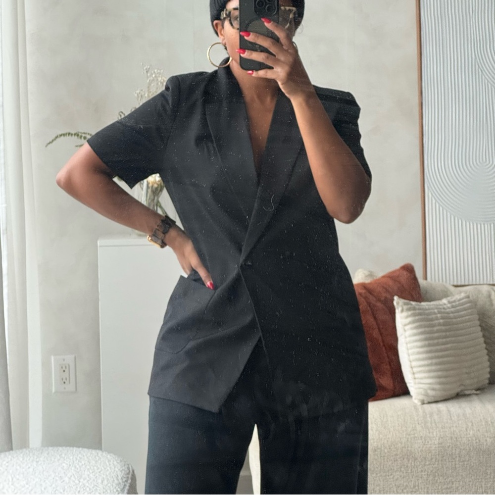 Short sleeve Black Blazer Jacket